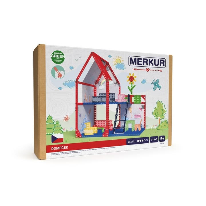 Merkur - Domeček pro panenky, 34x39x25 cm, 354 dílků