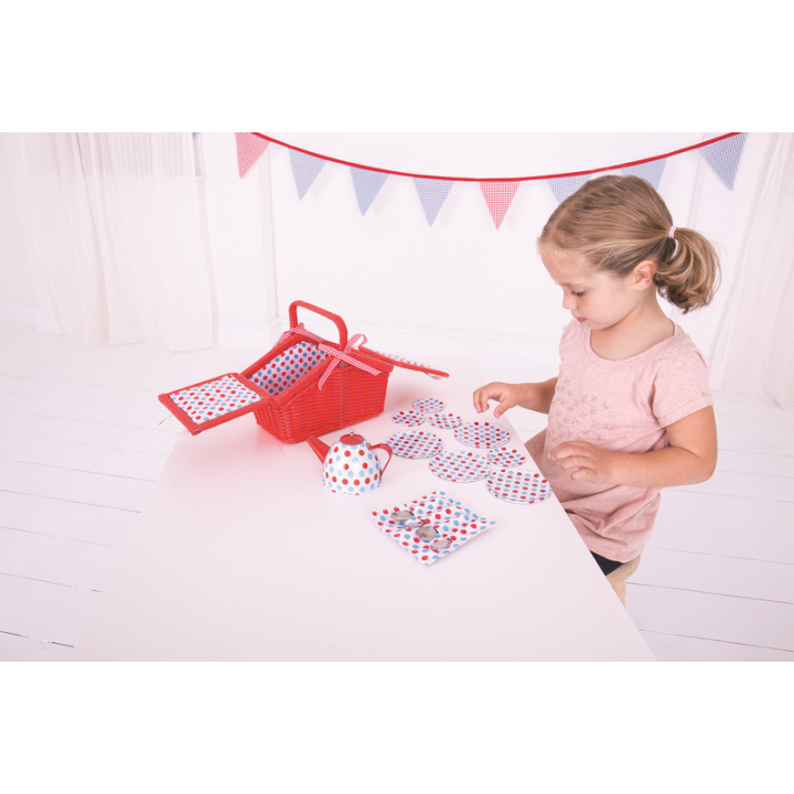 Bigjigs Toys Čajová sada v piknikovém koši