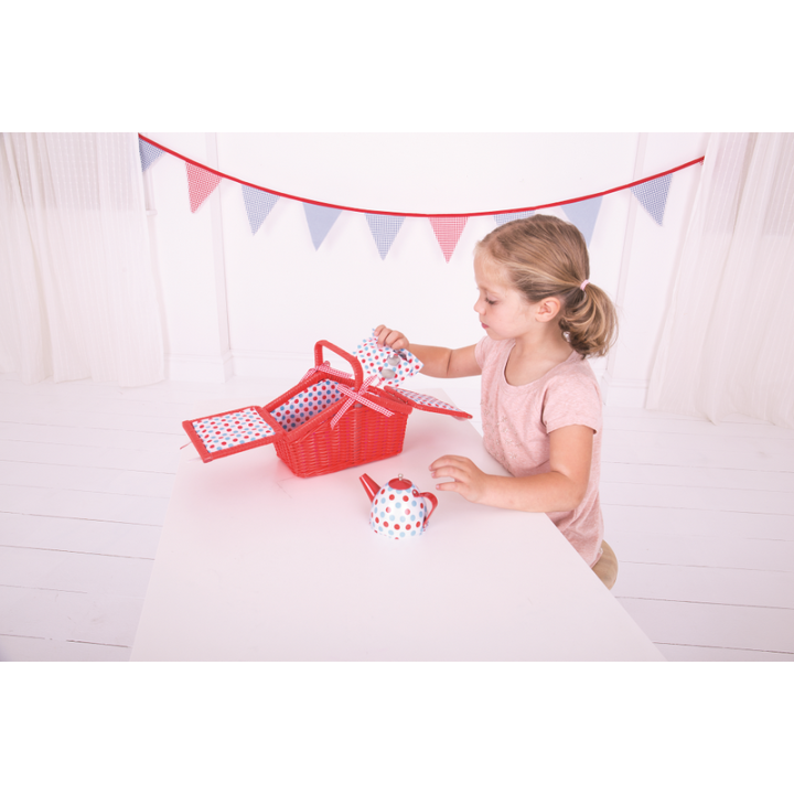 Bigjigs Toys Čajová sada v piknikovém koši