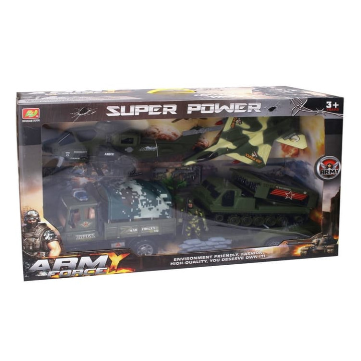 Vojenské auto s přívěsem set, 63 cm