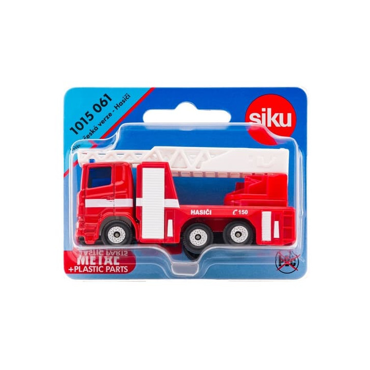 SIKU česká verze - hasičské auto s výsuvným žebříkem