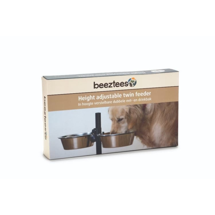 Beeztees Stojan na misky černý včetně nerezových misek 2x1630ml