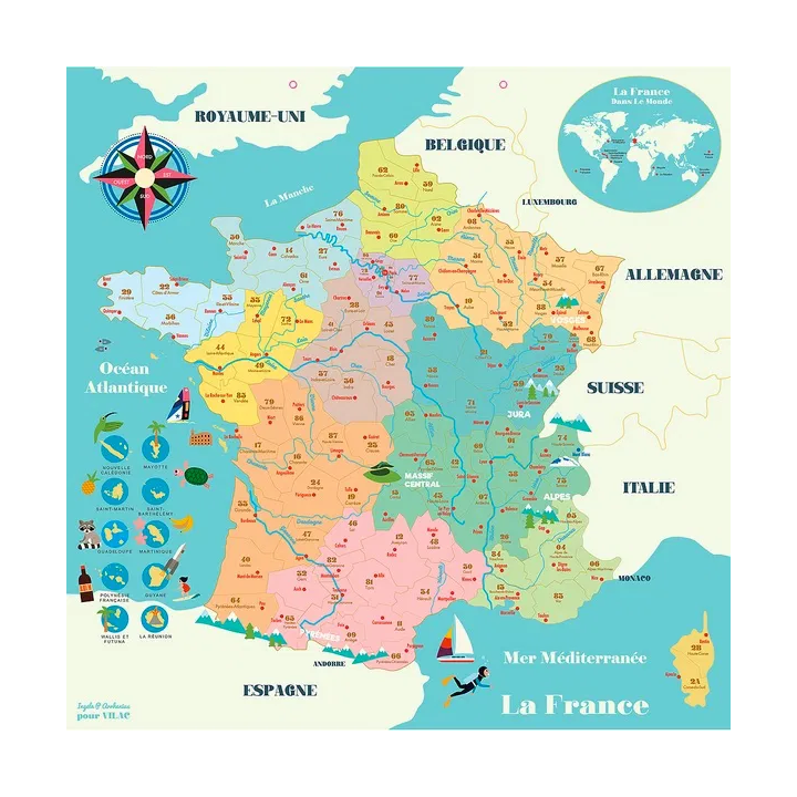 Vilac Magnetická mapa Francie