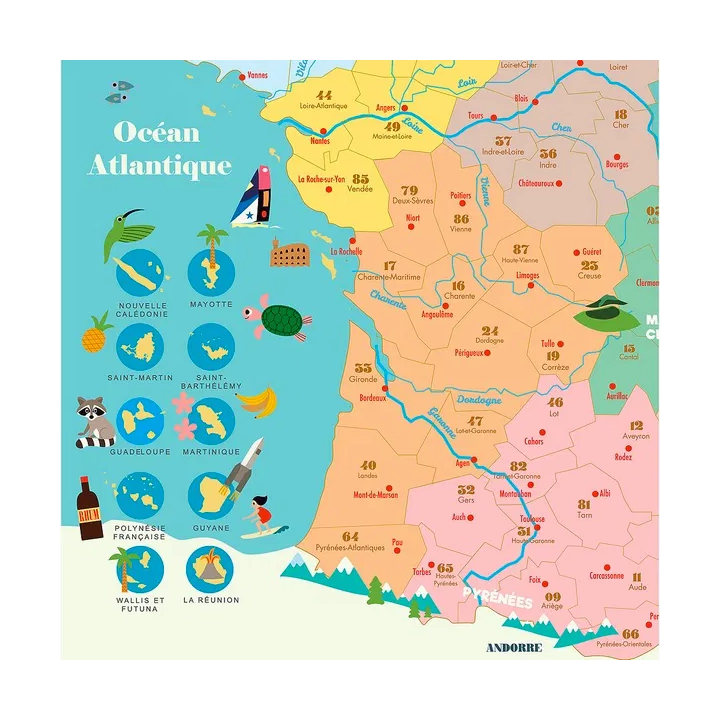 Vilac Magnetická mapa Francie