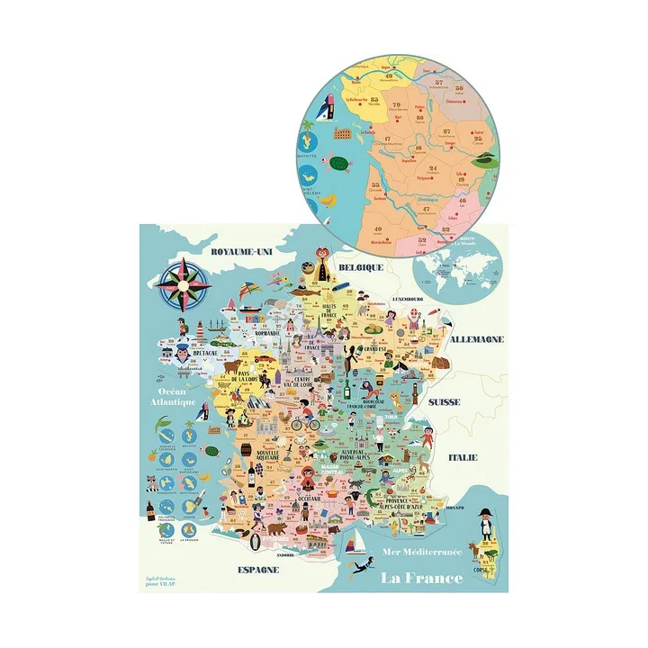 Vilac Magnetická mapa Francie