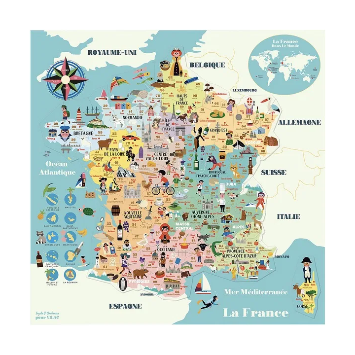 Vilac Magnetická mapa Francie