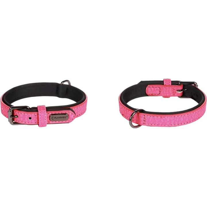 Flamingo Leza Obojek s neoprenovým polstrováním Růžová S