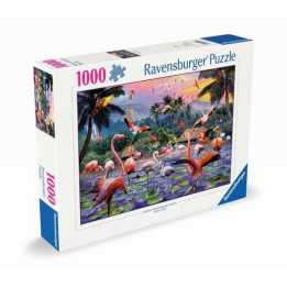 Růžoví plameňáci 1000 dílků