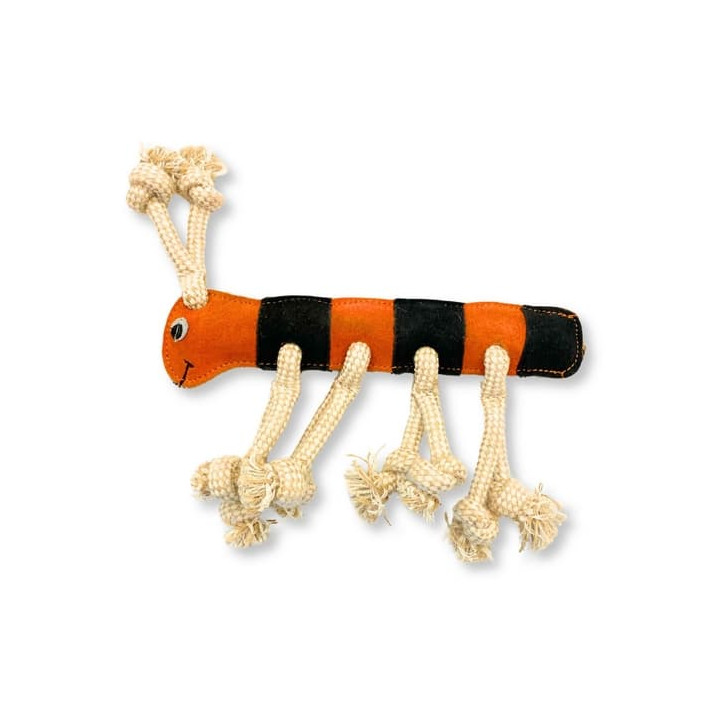 PafDog Stonožka Jarmila Hračka pro psy z kůže a juty 26cm