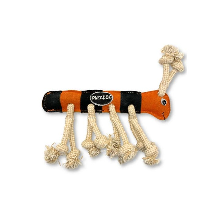 PafDog Stonožka Jarmila Hračka pro psy z kůže a juty 26cm