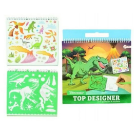 Blok se šablonami s nálepkami dinosaurus