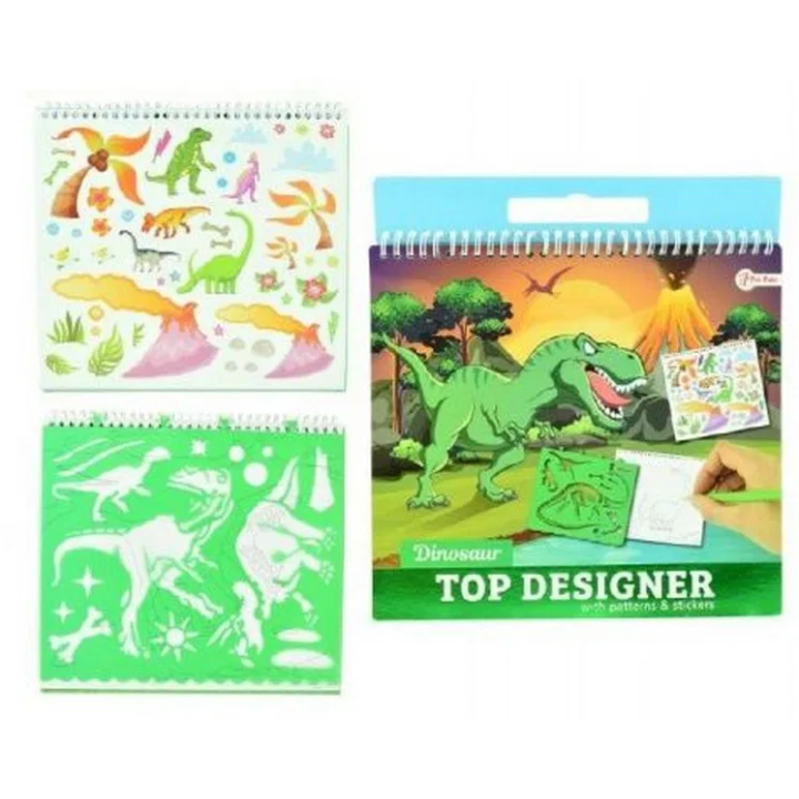 Blok se šablonami s nálepkami dinosaurus
