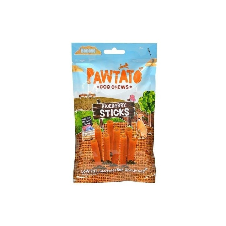 Benevo Odměna pro psy Pawtato Sticks Blueberry 120g