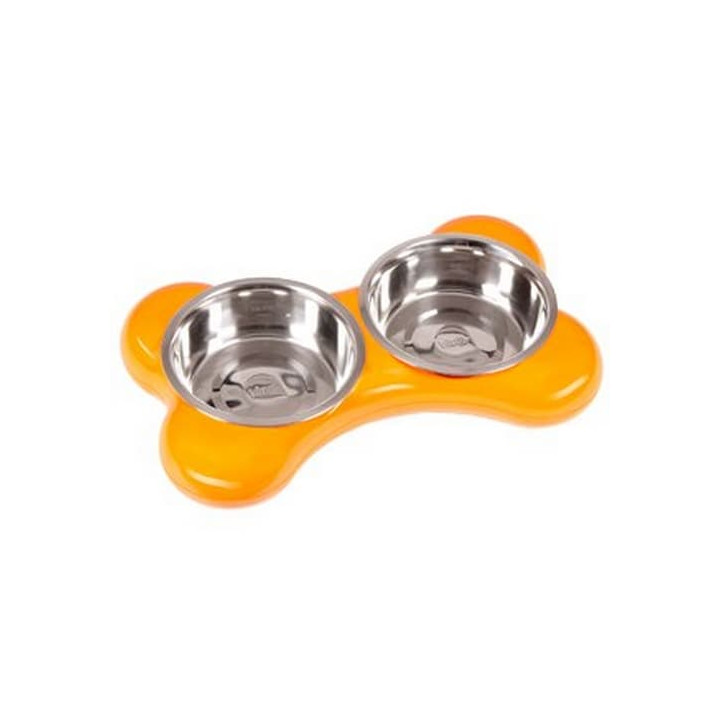 Karlie-Flamingo Miska nerez KOST 2x1500ml/49x30x10/oranžová