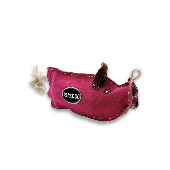 PafDog Prasátko Pinky Hračka pro psy z kůže a juty 28cm