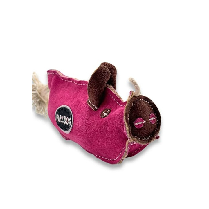 PafDog Prasátko Pinky Hračka pro psy z kůže a juty 28cm