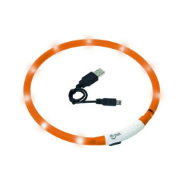 Karlie LED světelný obojek oranžový obvod 20-75cm