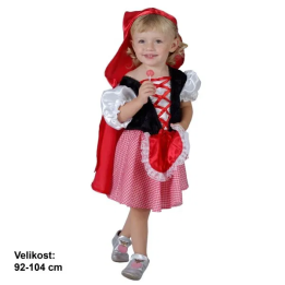 Šaty na karneval - Červená Karkulka, 92-104 cm