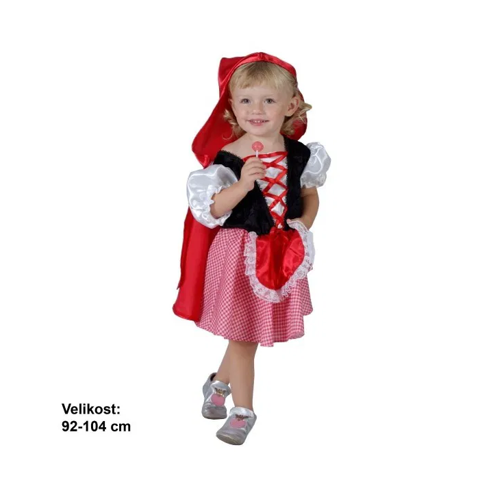 Šaty na karneval - Červená Karkulka, 92-104 cm