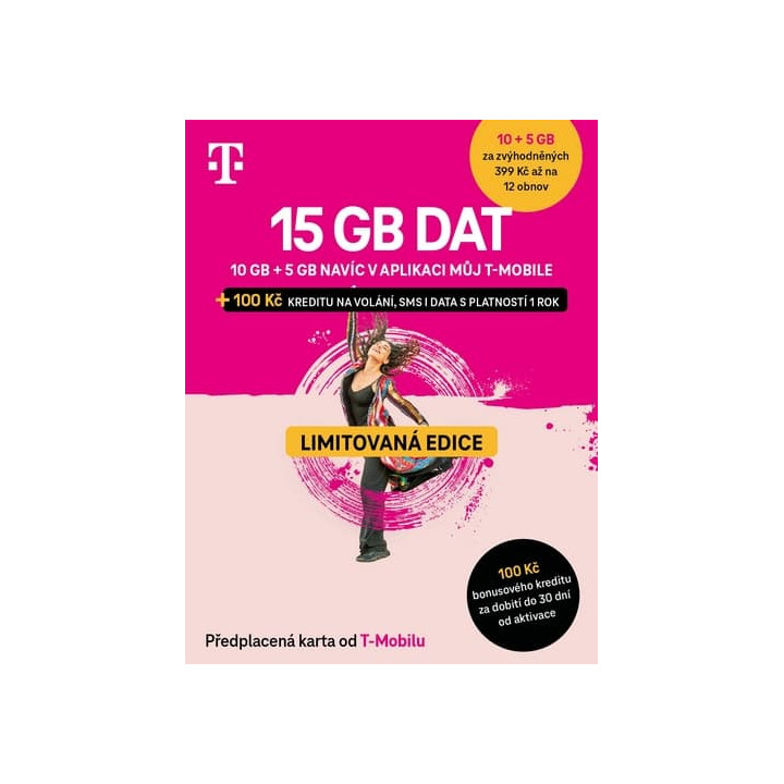T-Mobile Předplacená karta 15GB