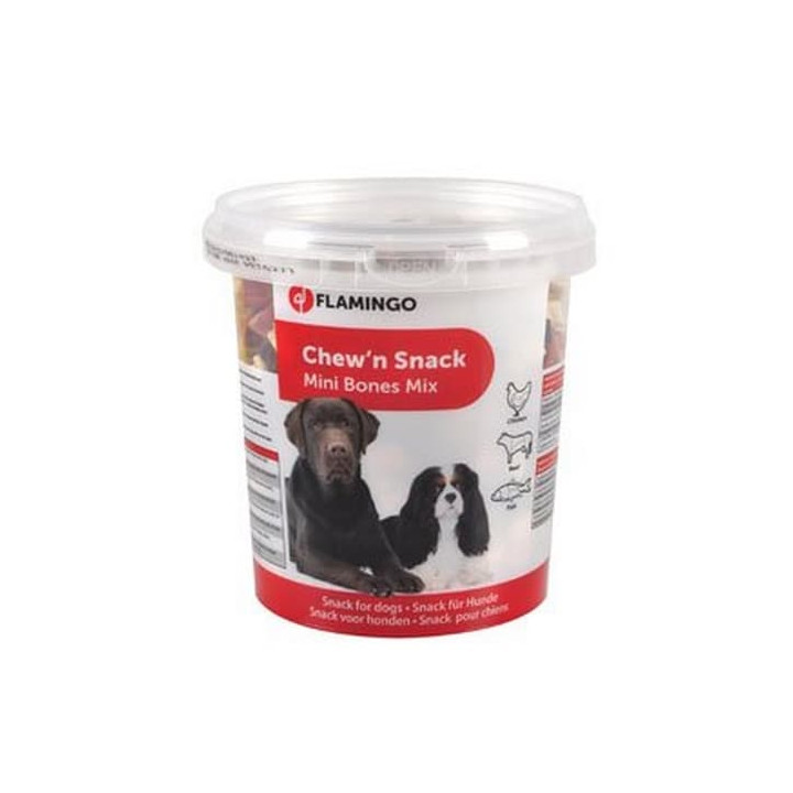Flamingo Pamlsky mini mix tvar kost pro psy 500g