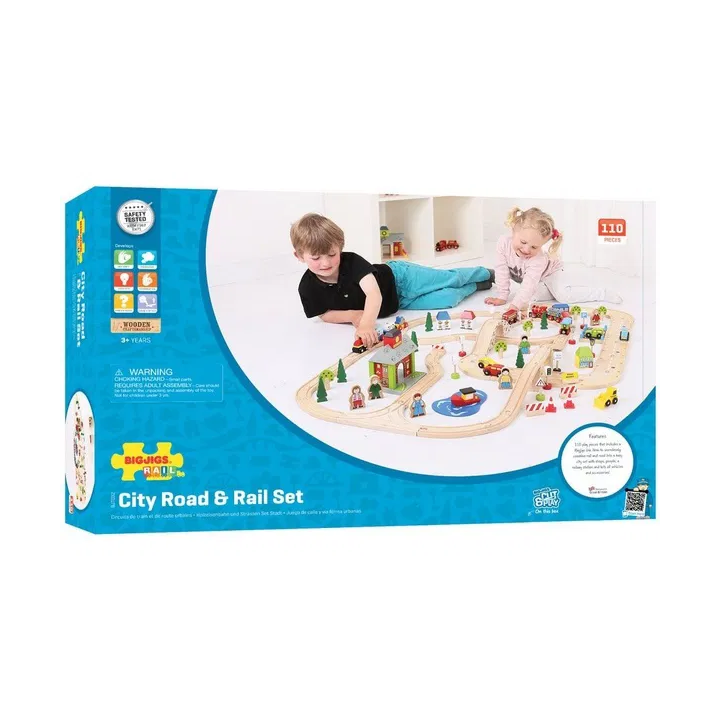 Bigjigs Rail Vláčkodráha a autodráha