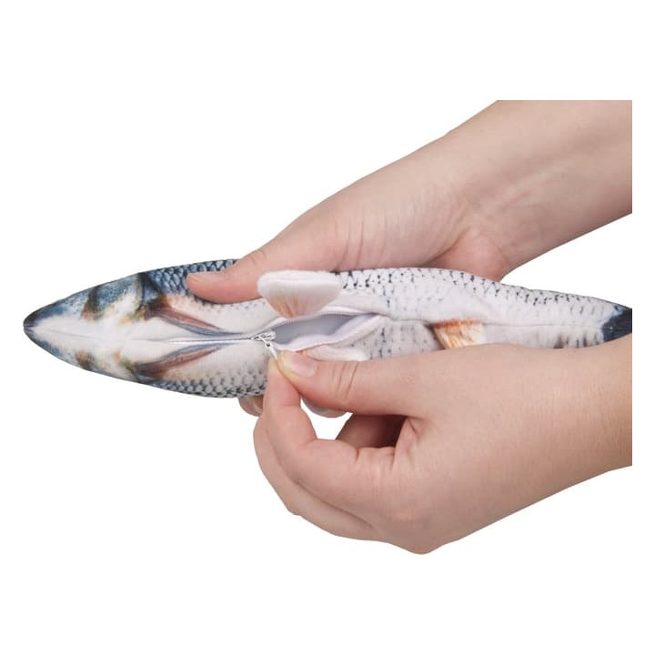 Flamingo Flounder Elektronická hračka pro kočky Ryba Šedá 29cm