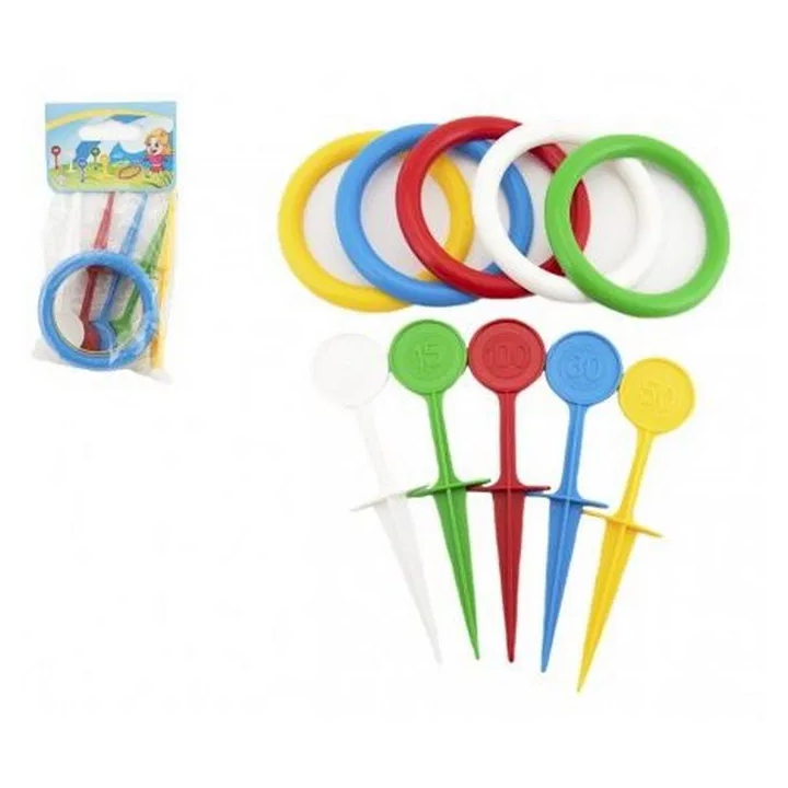 Hra házecí kroužky a kolíky plast 22cm v sáčku