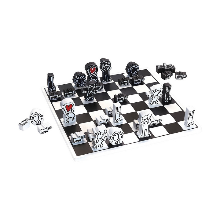 Vilac Moderní dřevěné šachy Keith Haring