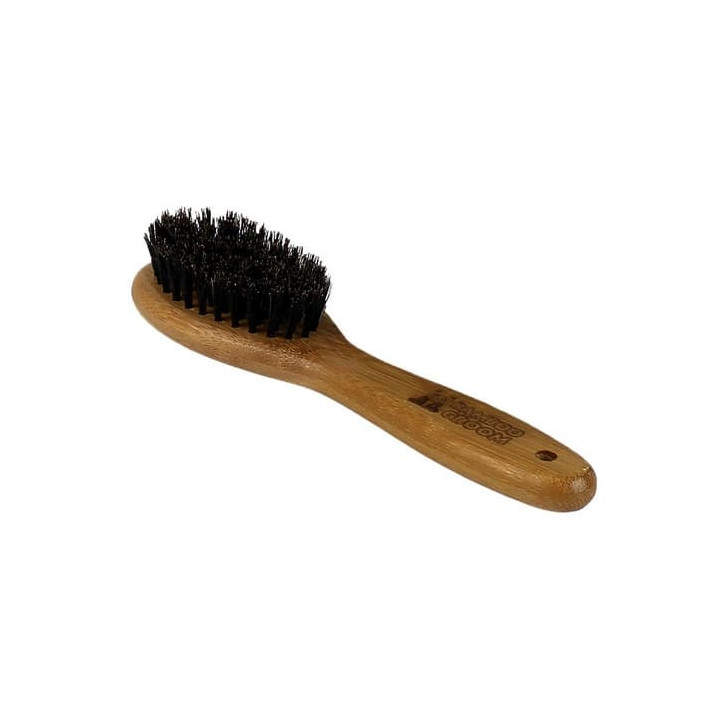 Bamboo Groom Střední oválný kartáč s přírodními medvědími štětinami