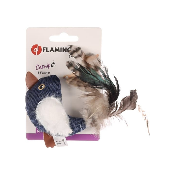 Flamingo Jeany Hračka pro kočky Ptáček Modrá 8,5cm
