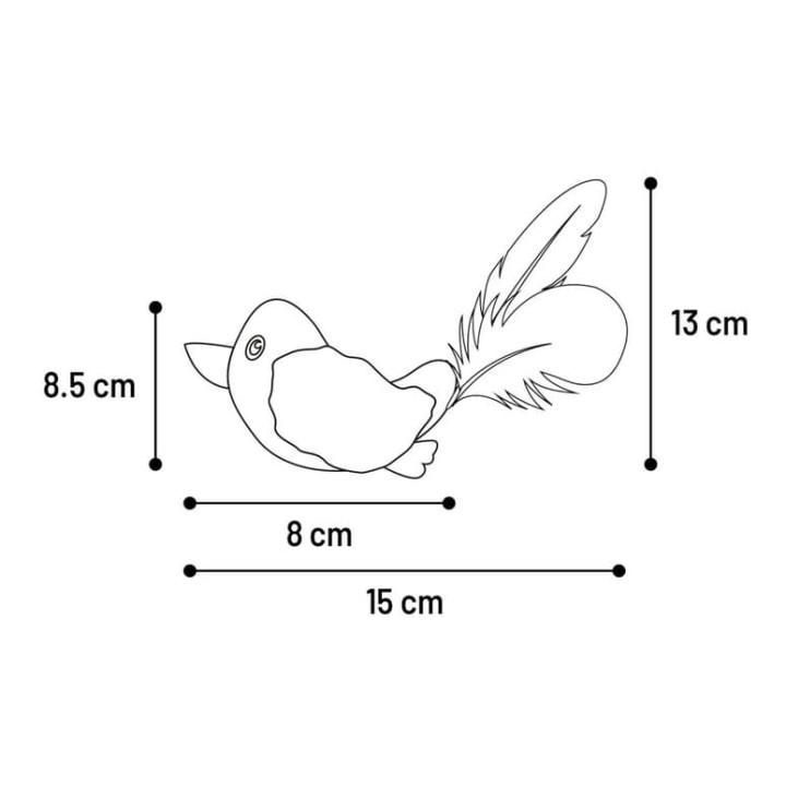Flamingo Jeany Hračka pro kočky Ptáček Modrá 8,5cm