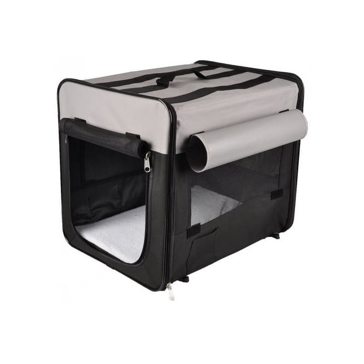 Flamingo Přepravka pro psy Smart Top Plus černo-šedá 46x36x41cm
