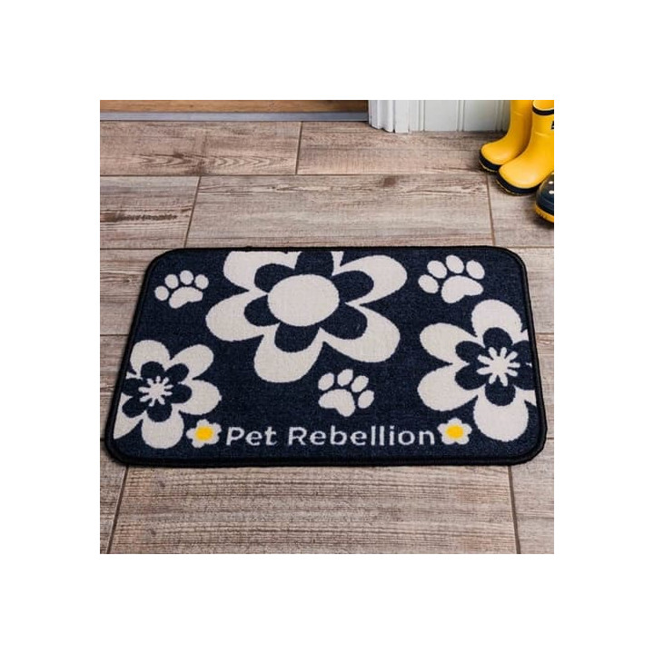 PET REBELLION Dinner Mate Flowers Black Kobereček pod misku 40x60cm