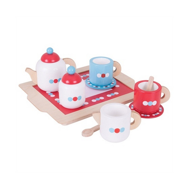 Bigjigs Toys Čajový servis s puntíky