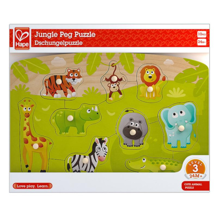 Puzzle na desce - Džungle
