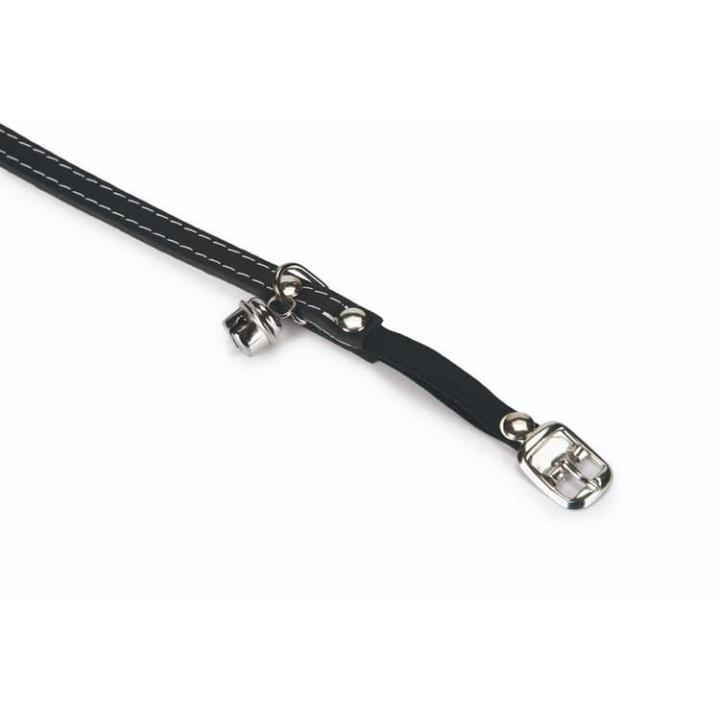 Beeztees Obojek pro kočky kožený černý 23,5-28cm x 10mm