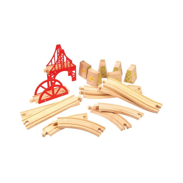 Bigjigs Rail Dřevěné koleje set most 18 dílů