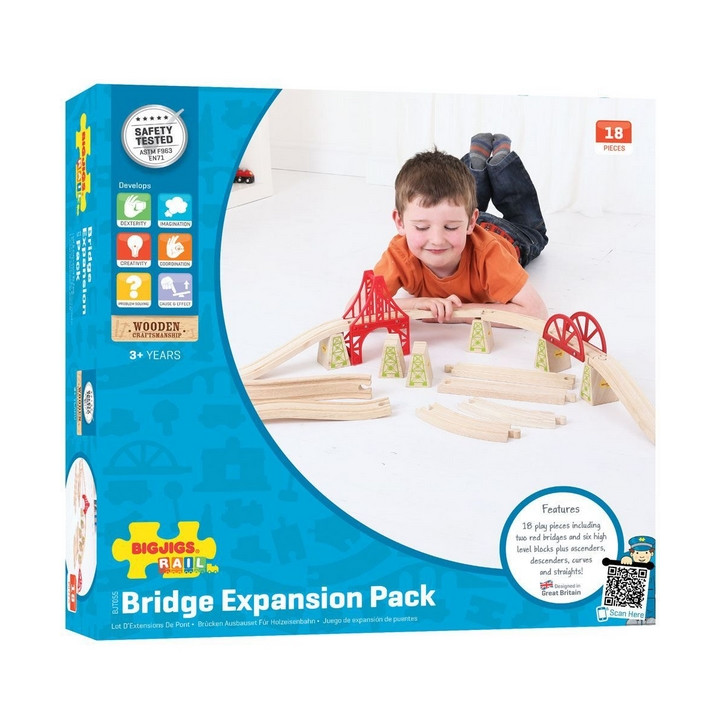 Bigjigs Rail Dřevěné koleje set most 18 dílů