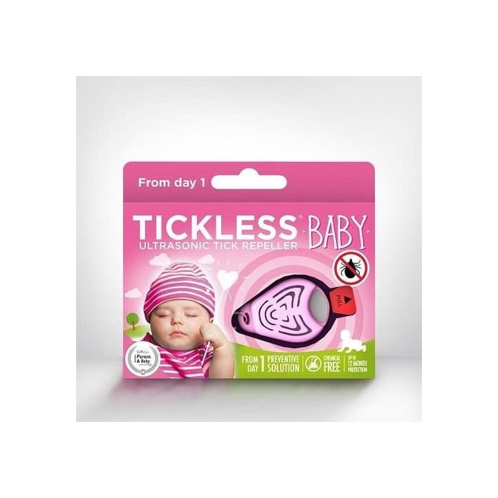 TICKLESS BABY Ultrazvukový odpuzovač klíšťat pro děti Růžová