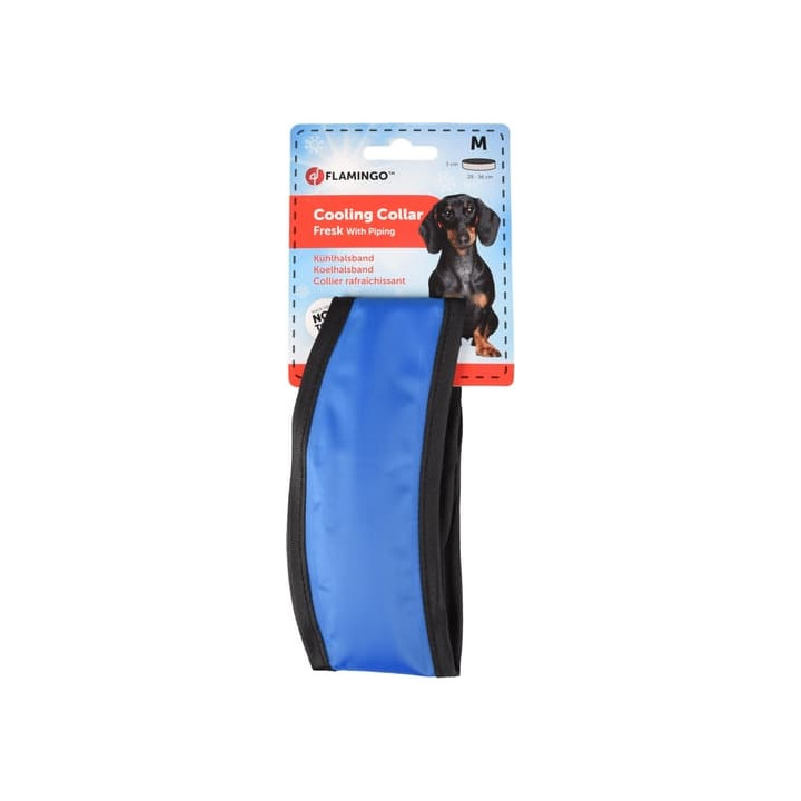 Flamingo Chladící obojek pro psy modro/černý M 28-36cm