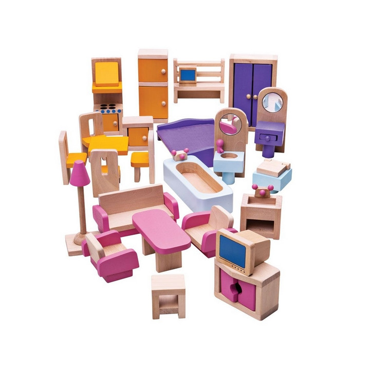 Bigjigs Toys Dřevěný nábytek do domečku pro panenky