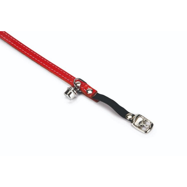 Beeztees Obojek pro kočky kožený červený 23,5-28cm x 10mm