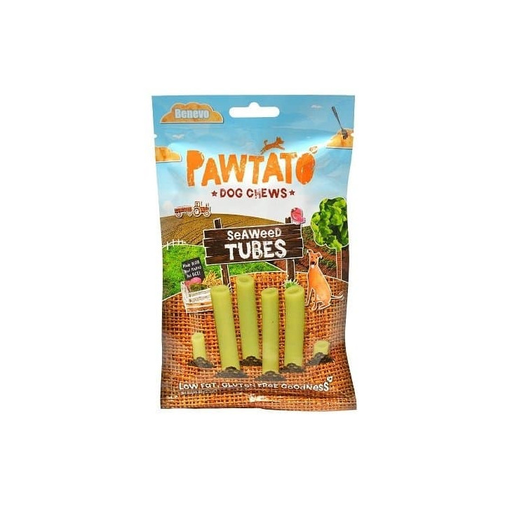 Benevo Odměna pro psy Pawtato Tubes Seaweed 90g