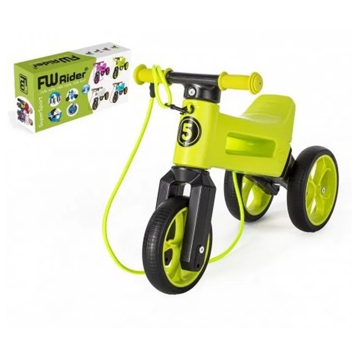 Odrážedlo FUNNY WHEELS Rider SuperSport zelené 2v1 v krabici