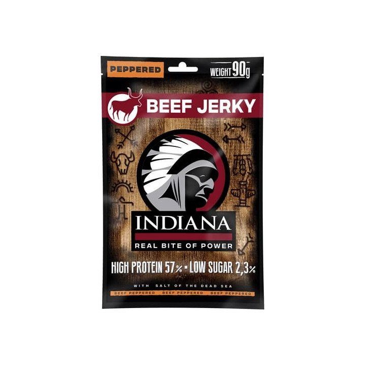 INDIANA Jerky hovězí Peppered ZIP 90g