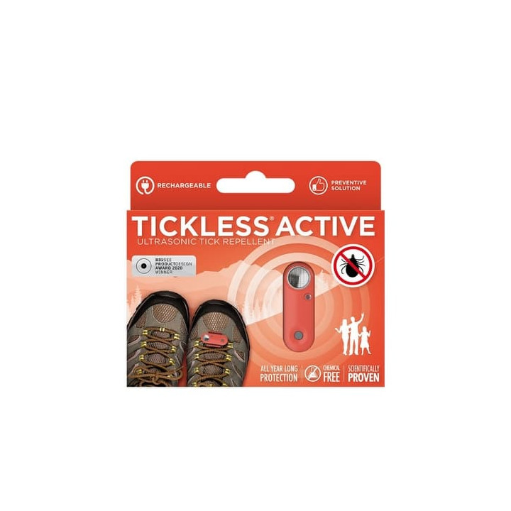 TICKLESS® ACTIVE Dobíjecí ultrazvukový odpuzovač klíšťat a blech pro lidi Corall