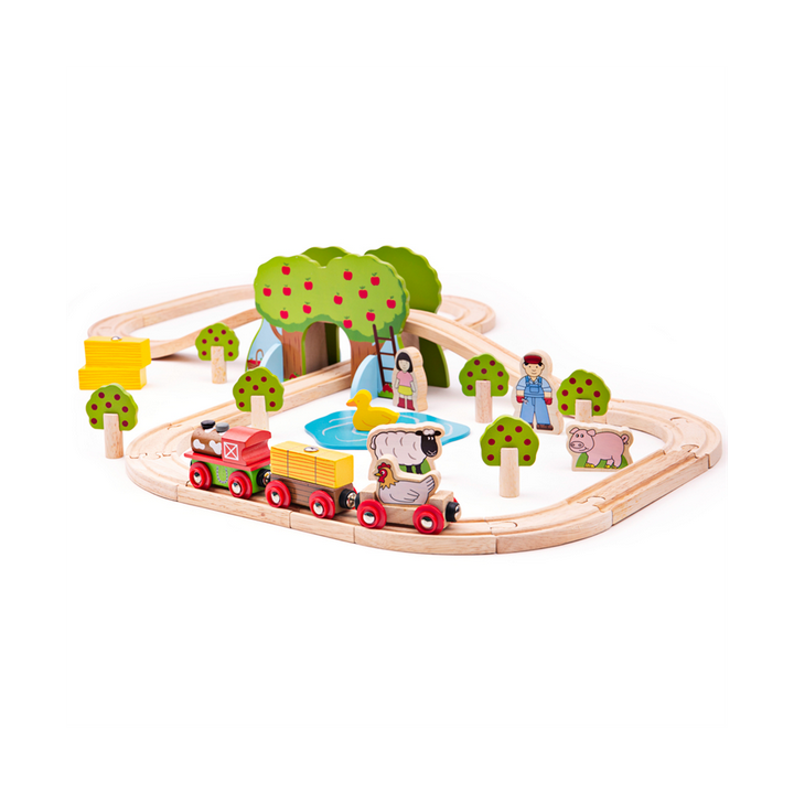 Bigjigs Rail Dřevěná vláčkodráha farma