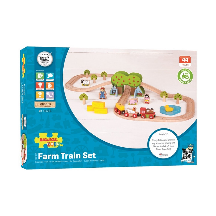 Bigjigs Rail Dřevěná vláčkodráha farma