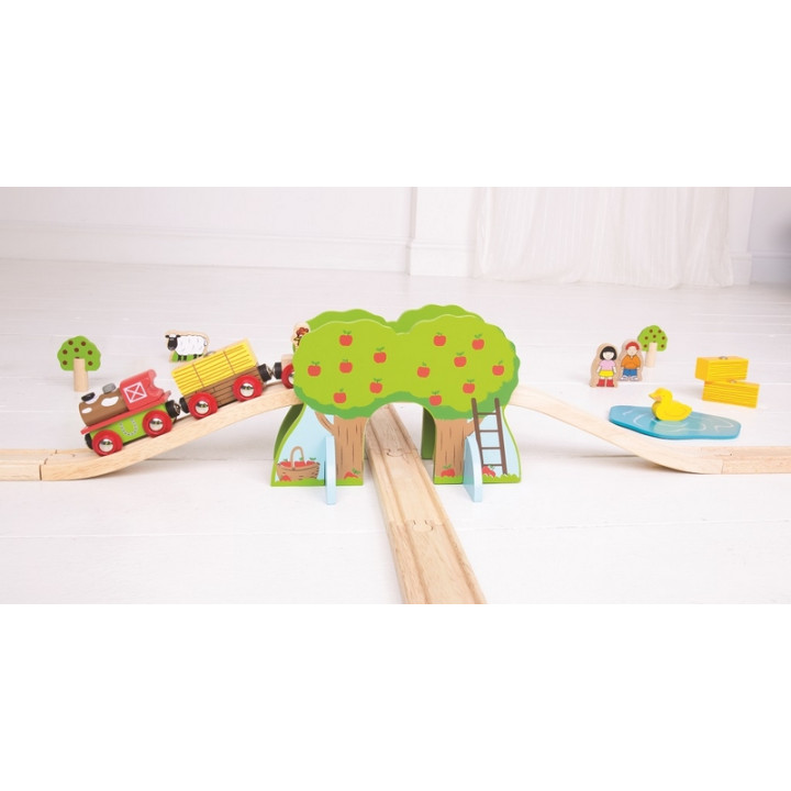 Bigjigs Rail Dřevěná vláčkodráha farma